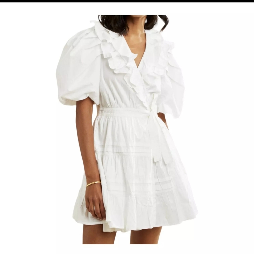 House of Harlow 1960‎ NWOT Puff Sleeve Wrap Dress Size M